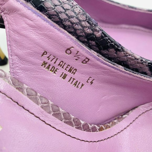 Coach Alena Snakeskin Purple Leather Pointy Slingbacks Heels Womens Size 6.5 B - Picture 7 of 12